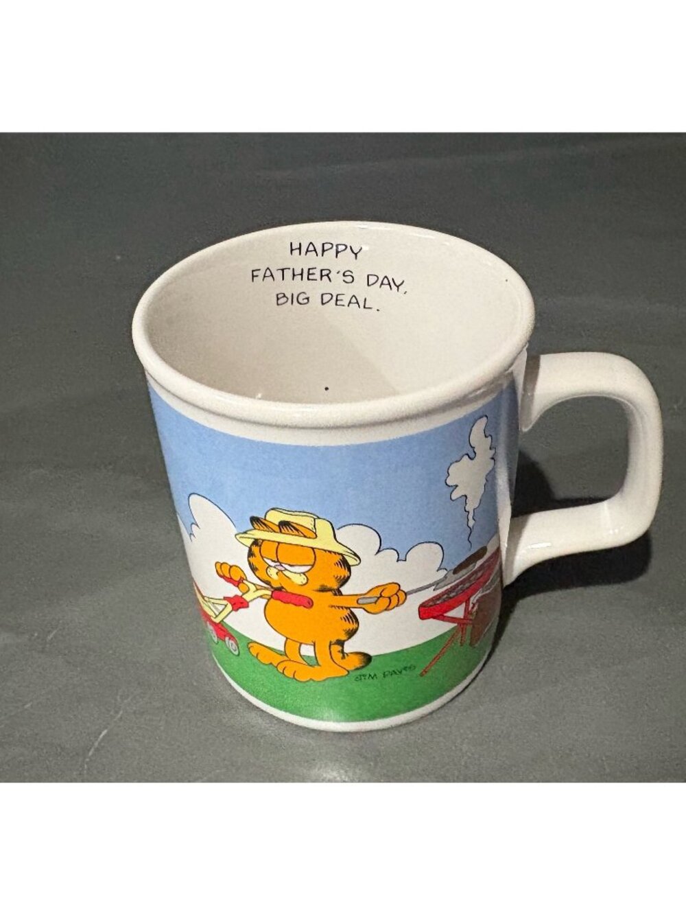 Enesco Garfield Cat ceramic Father's Day Mug 1978 Cartoon Coffee Cup